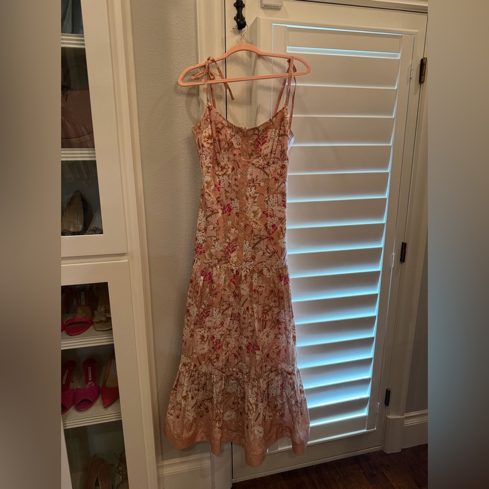 Aqua Blu Dusty Pink Floral Spaghetti-Strap Maxi Dress. NWOT. Size M - Picture 3 of 7